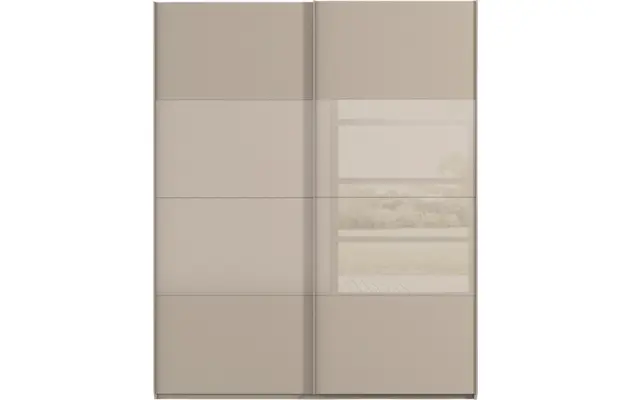 Goossens kledingkast finca combi glans mat glas bruin hoogwaardig meubelplaat - 8244428-{merk}-finca-combi-sts-bruin-schuifdeuren-01